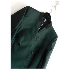 Givenchy SS20 Bottle Green Wool & Silk Hourglass Blazer Jacket