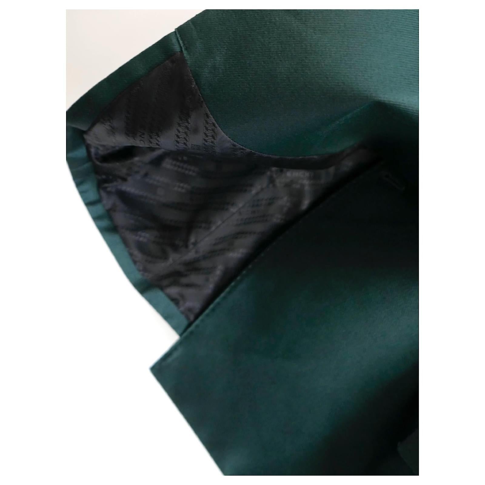 Givenchy SS20 Bottle Green Wool & Silk Hourglass Blazer Jacket  Pour femmes en vente