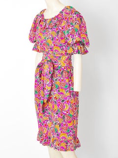Givenchy Boutique Tropical Fruit Pattern Dress