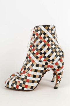 Givenchy Braided Leather Boots, Size 40