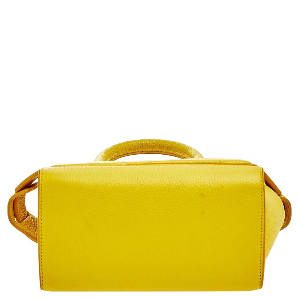 Jaune Givenchy - Sac à bandoulière Nano Horizon en cuir jaune vif