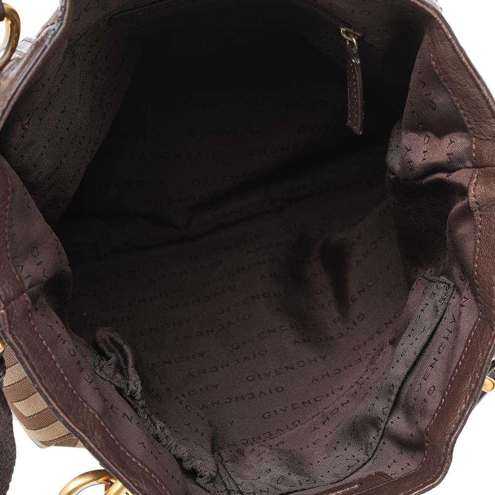 Givenchy Brown/Beige Signature Canvas And Leather Hobo 2