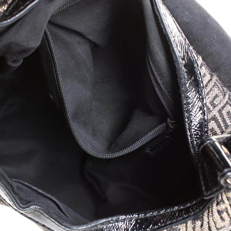 Givenchy Brown/Black Monogram Canvas and Patent Leather Hobo 3