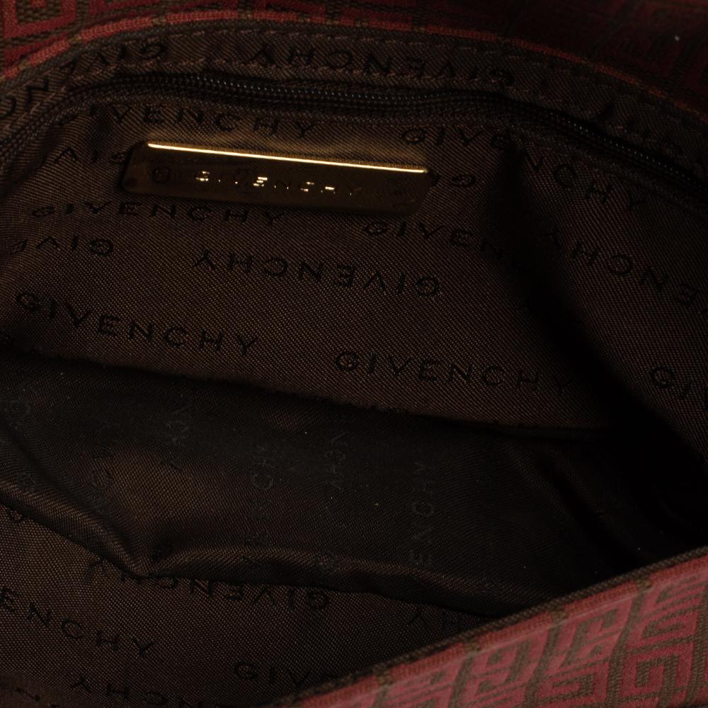Givenchy Brown/Burgundy Signature Canvas and Leather Flap Baguette 9