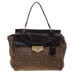 Givenchy Brown Canvas and Leather Top Handle Bag