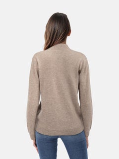 Givenchy Brown Cashmere Logo Mock Neck Jumper Size M