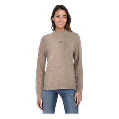 Givenchy, maglione marrone in cashmere con logo a collo alto, taglia M. I. Givenchy, maglione marrone in cashmere con logo a collo alto, taglia M. I.