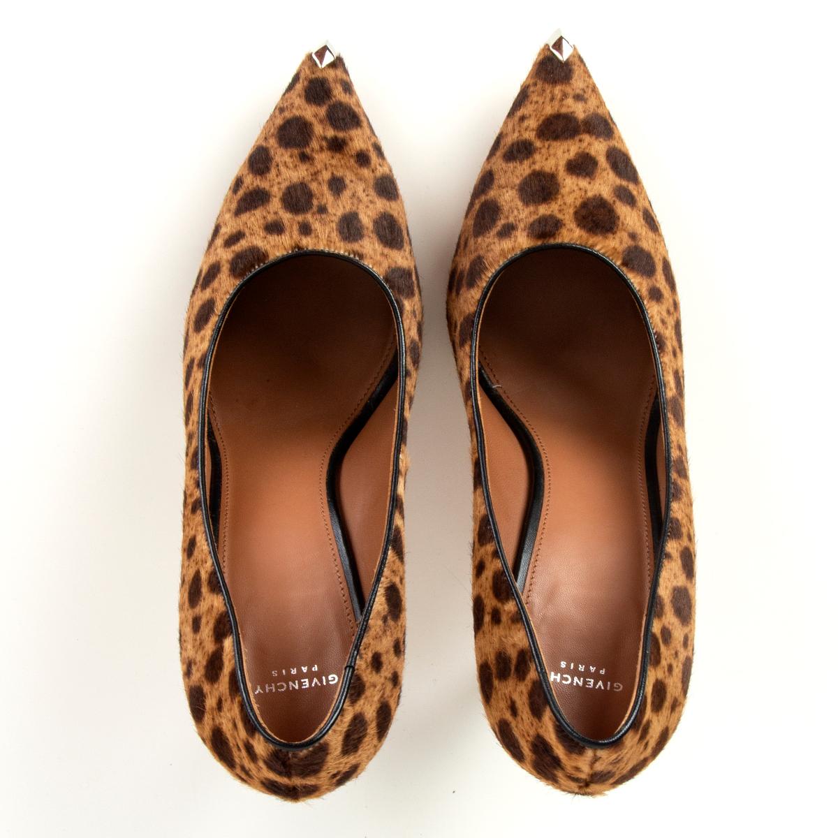 GIVENCHY brown CHEETAH PRINT CALF HAIR Pumps Shoes 40 For Sale 1