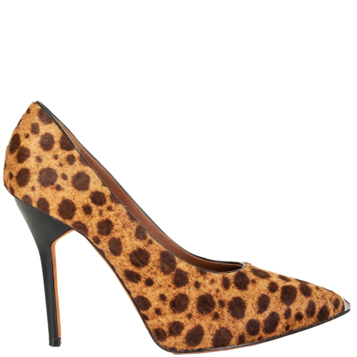 brown CHEETAH PRINT CALF HAIR Pumps Shoes 40 For Sale at 1stDibs