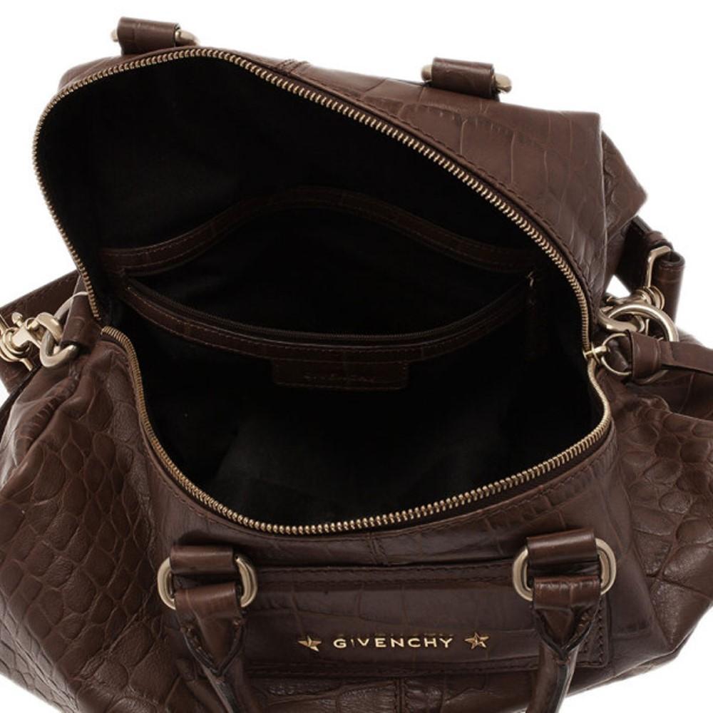 Givenchy Brown Croc Embossed Duffle Bag 4