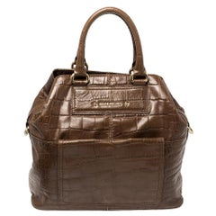 Givenchy - Fourre-tout en cuir gaufré au croco marron