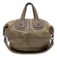 Givenchy Brown Distressed Leather Nightingale Duffle Bag Weekender
