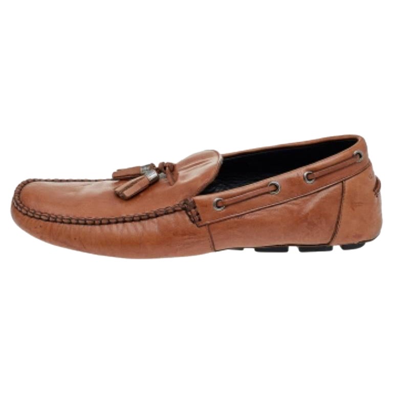 Givenchy Brown Leather Bow Tassels Slip On Loafers Size 42