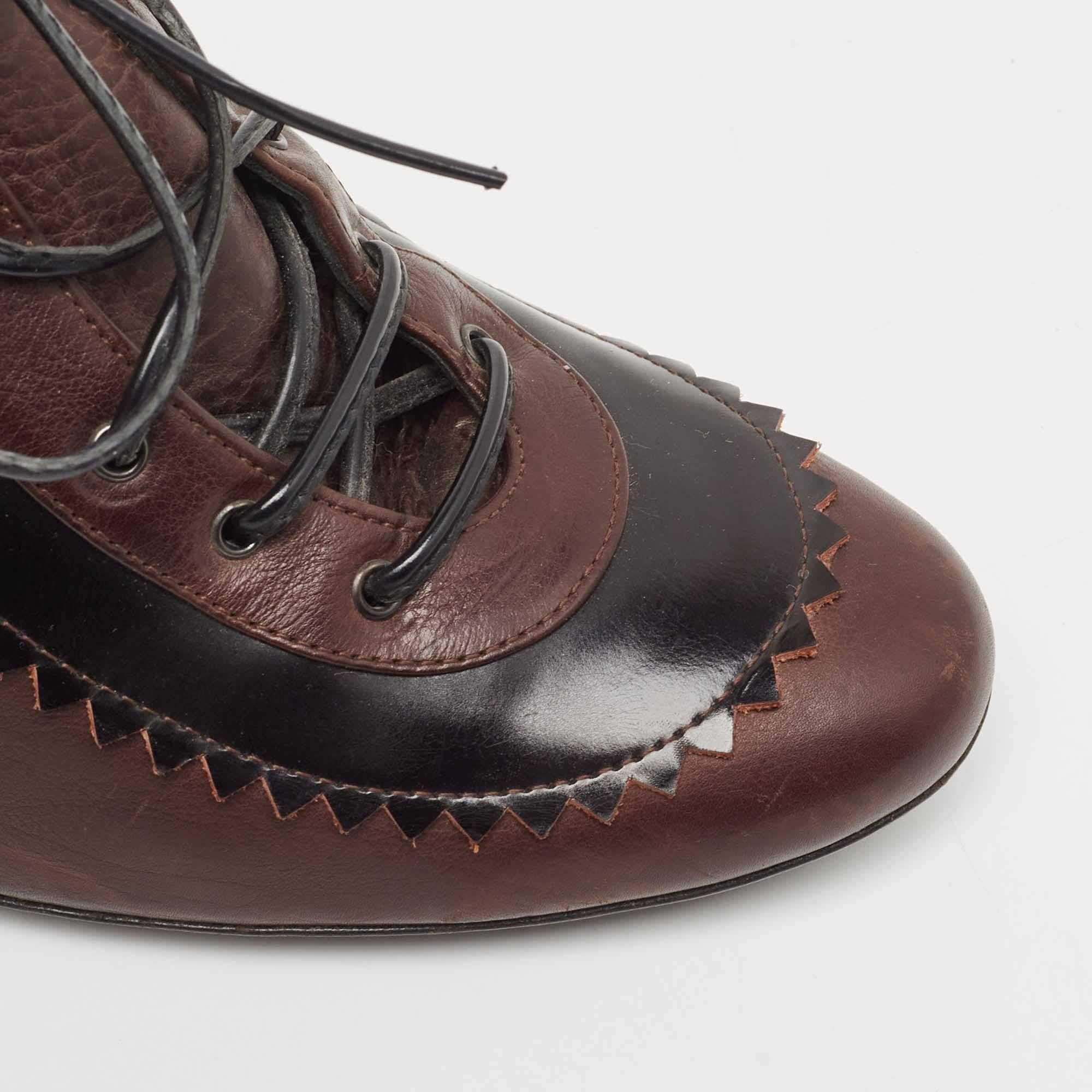 Givenchy Brown Leather Derby Pumps Size 39 For Sale 2