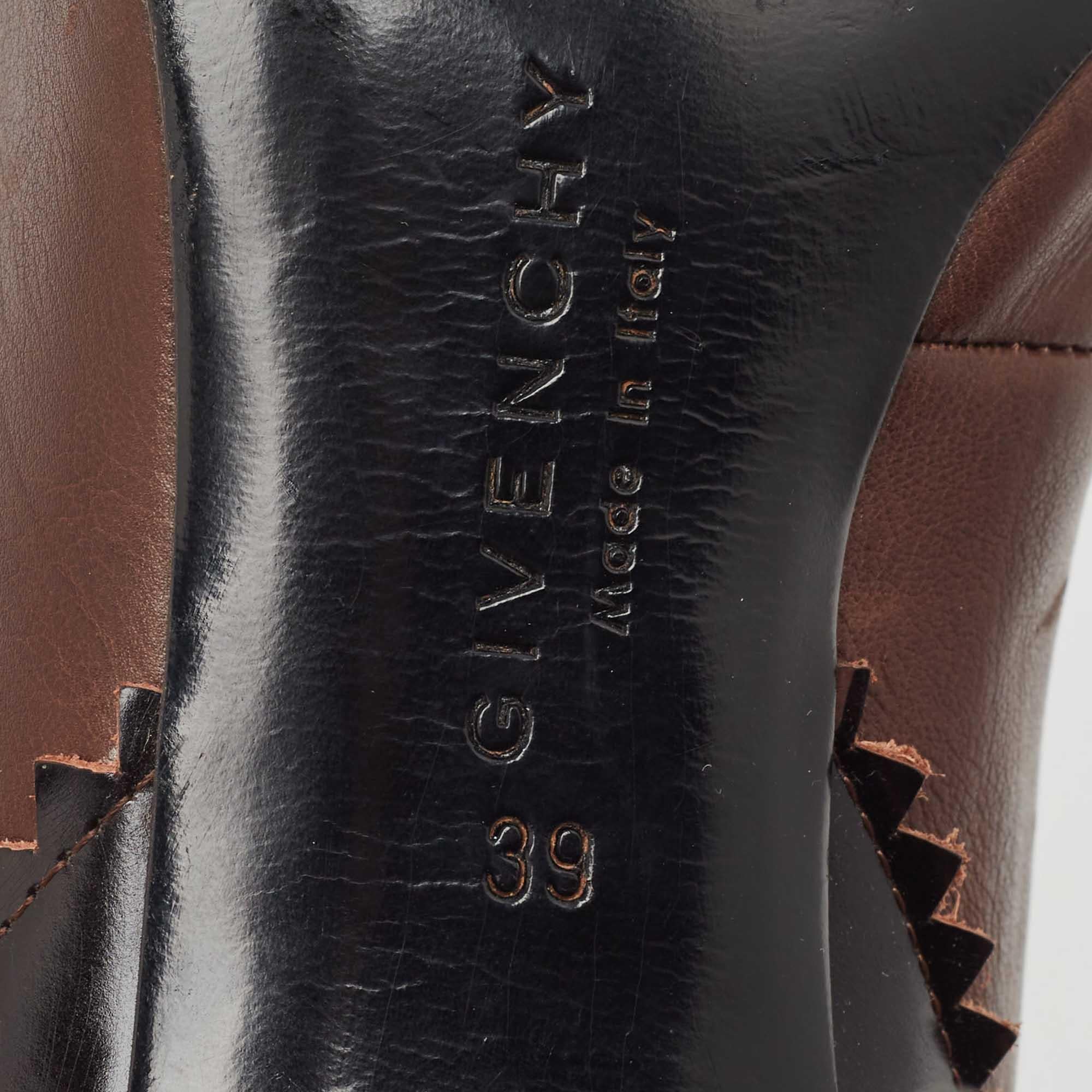Givenchy Brown Leather Derby Pumps Size 39 For Sale 3