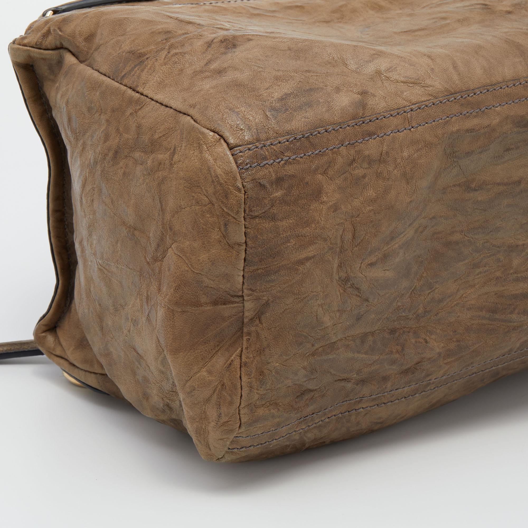 Givenchy Brown Leather Large Pandora Shoulder Bag 3