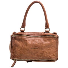 Used Givenchy Brown Leather Large Pandora Shoulder Bag