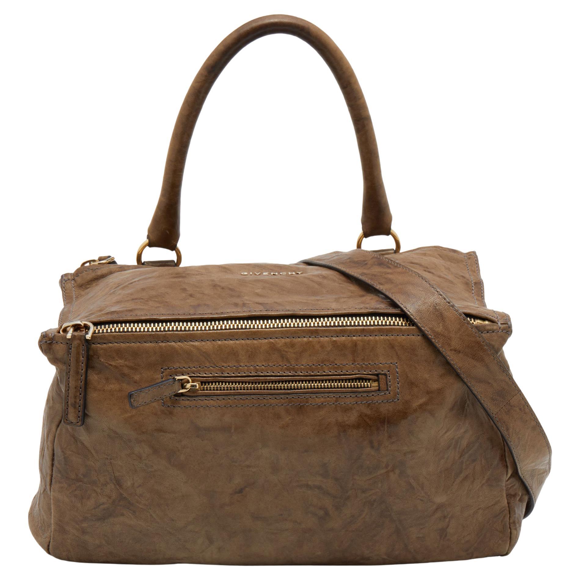 Givenchy Brown Leather Large Pandora Shoulder Bag