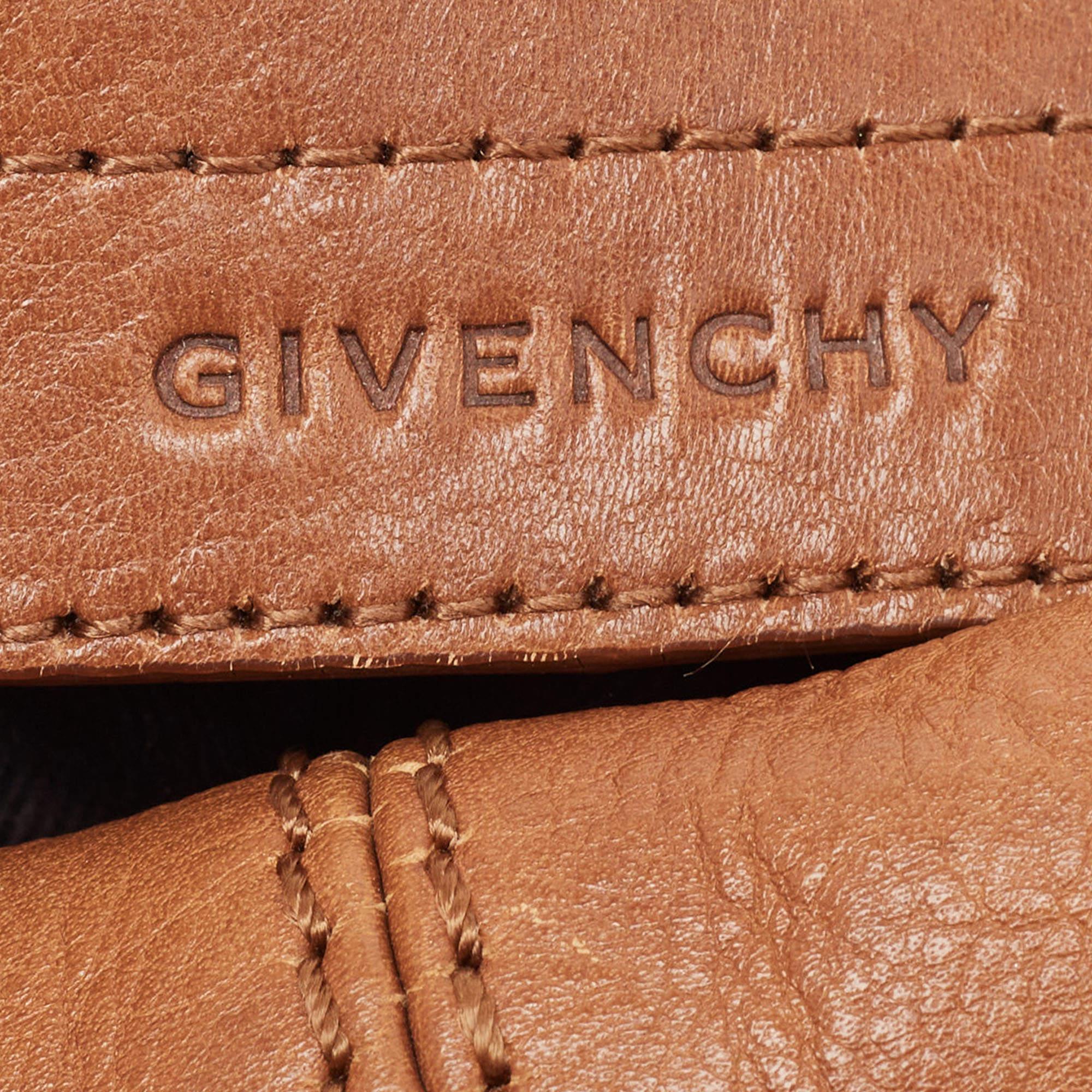 Givenchy Brown Leather Logo Bucket Hobo For Sale 6