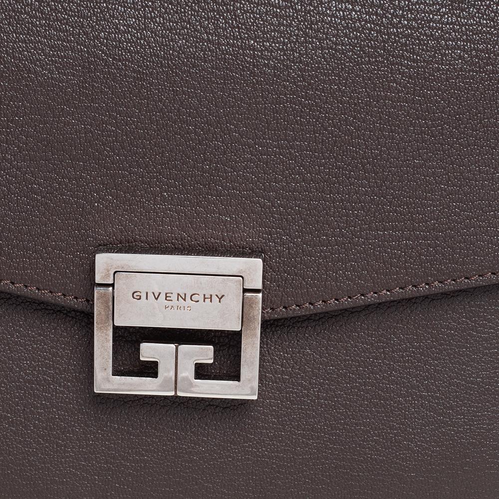 Givenchy Brown Leather Medium GV3 Shoulder Bag 2