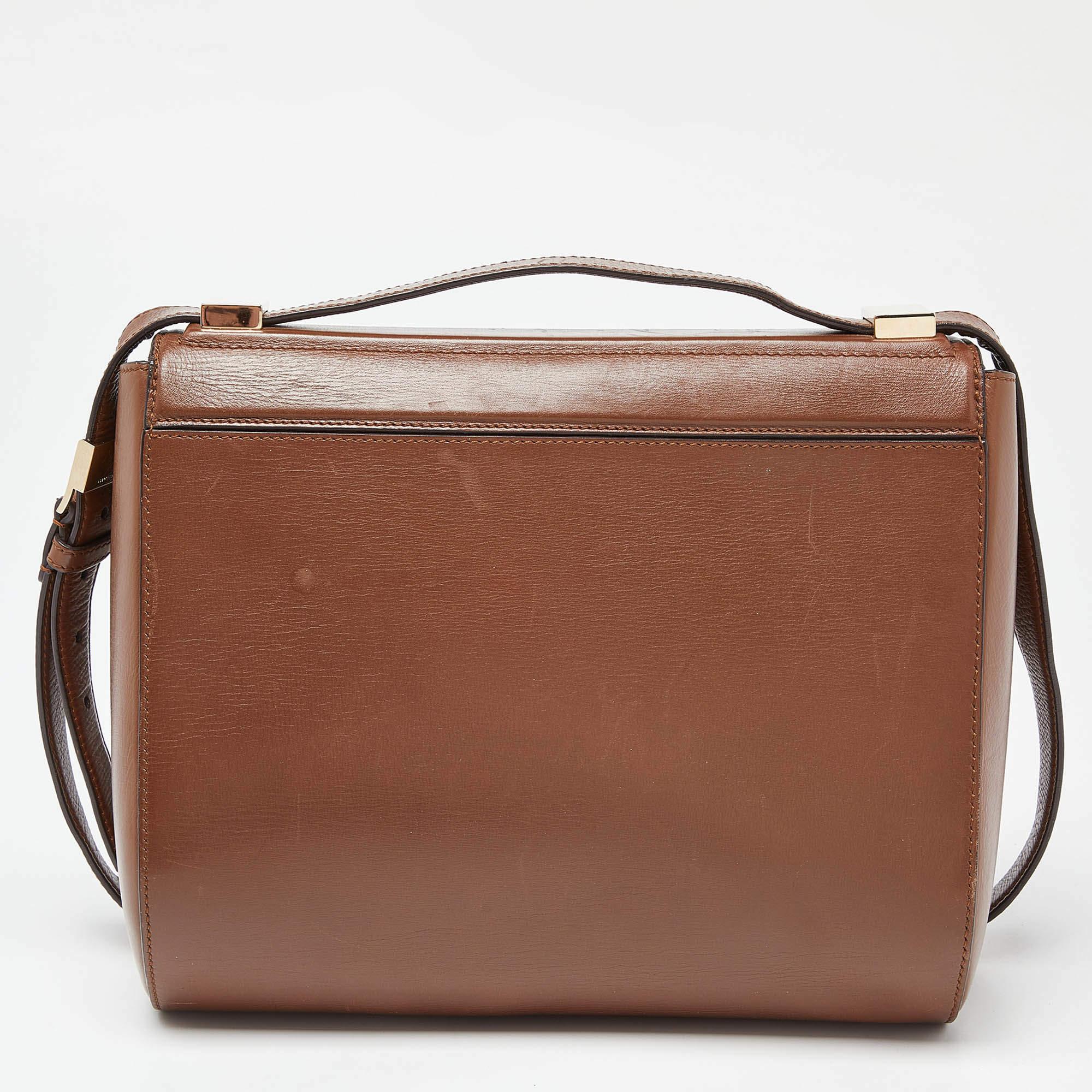 Givenchy Brown Leather Medium Pandora Box Bag For Sale 2