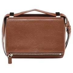 Used Givenchy Brown Leather Medium Pandora Box Bag