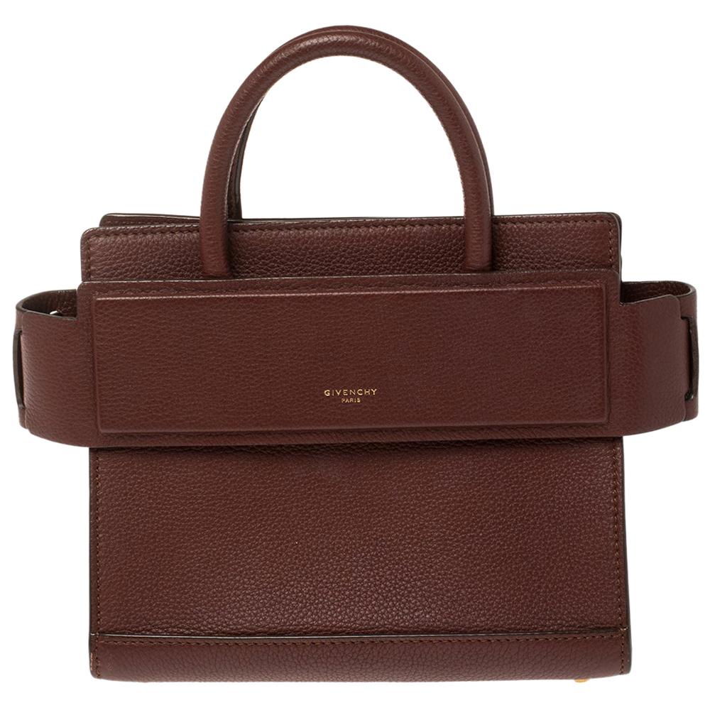 Givenchy Brown Leather Mini Horizon Bag