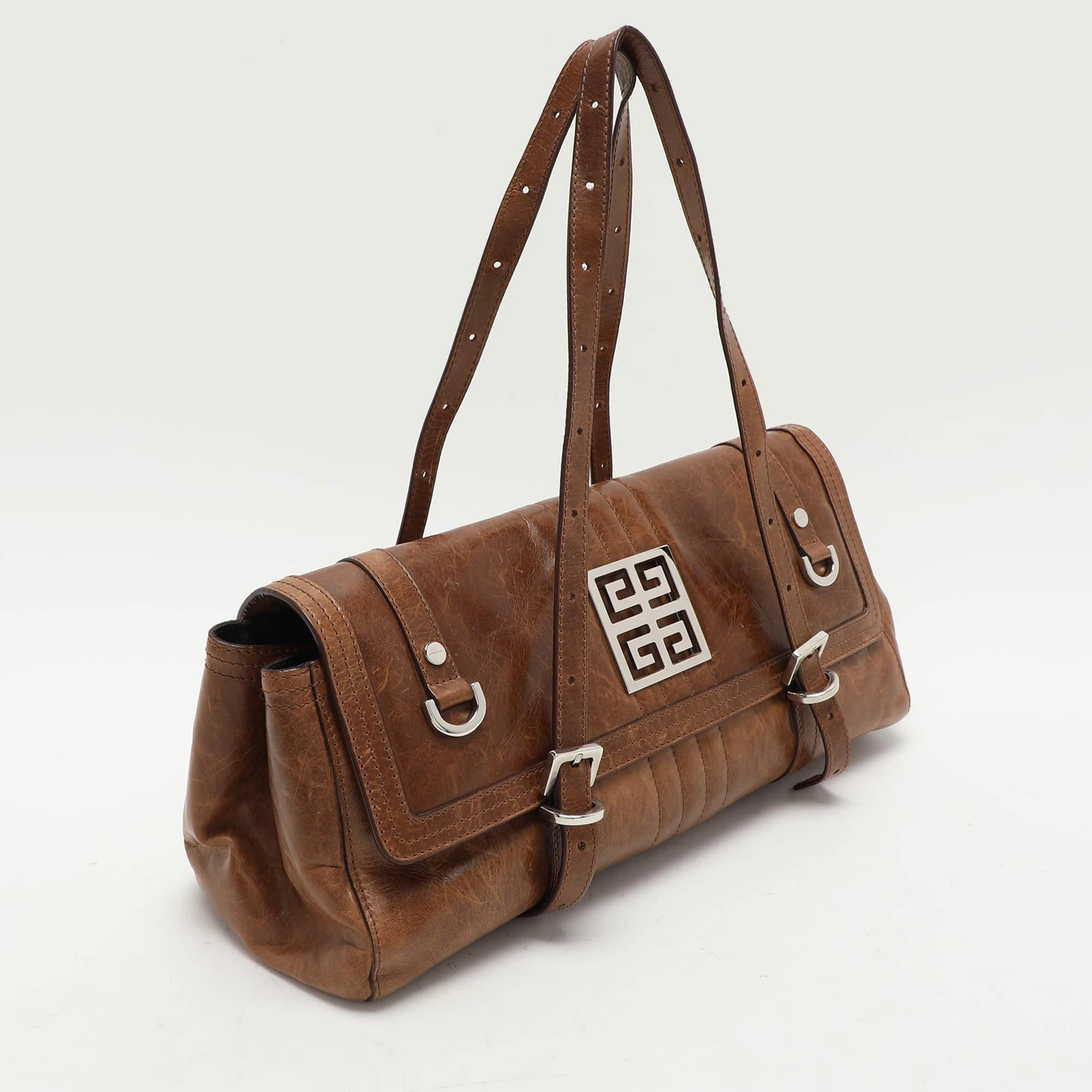 Givenchy Brown Leather Satchel In Good Condition In Dubai, Al Qouz 2
