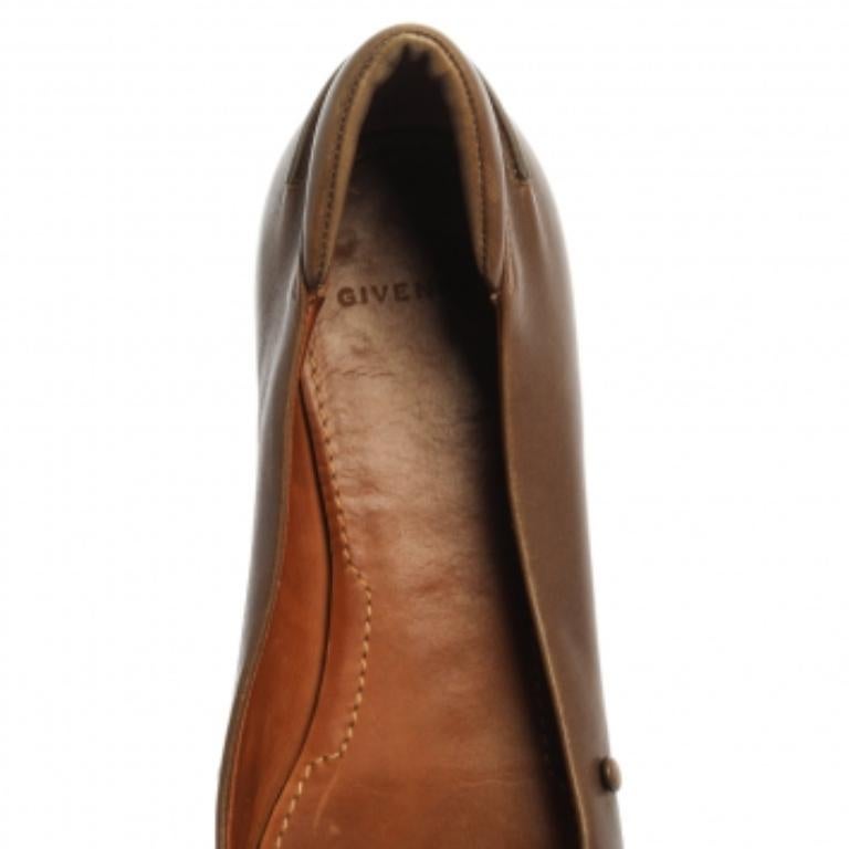 Givenchy Brown Leather Tassel Loafers Size 37.5 For Sale 1