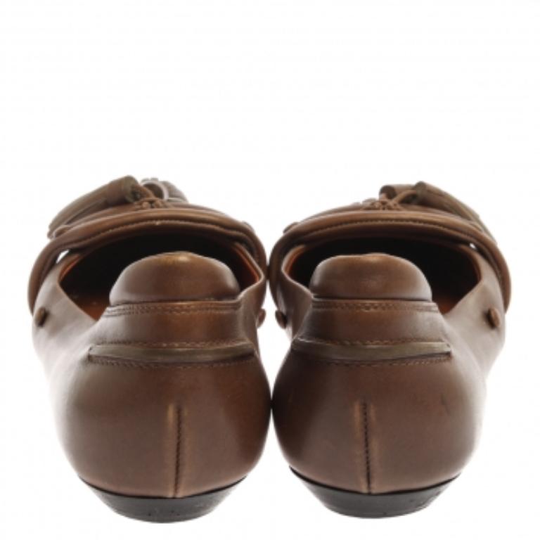 Givenchy Brown Leather Tassel Loafers Size 37.5 For Sale 2