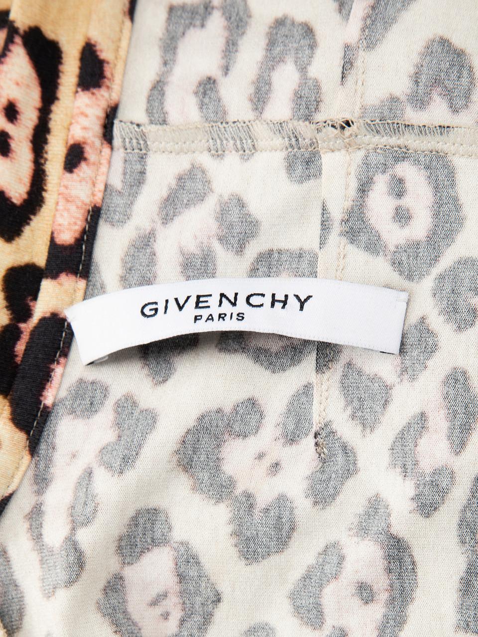 Givenchy Brown Leopard Print Langarmbluse Größe M im Angebot 1