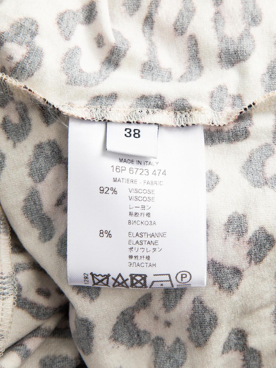 Givenchy Brown Leopard Print Long Sleeved Blouse Size M For Sale 2