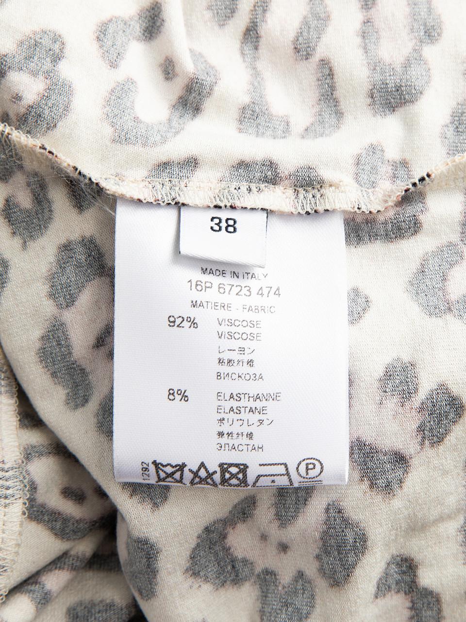 Givenchy Camicetta marrone con stampa leopardata a maniche lunghe taglia M. in vendita 1