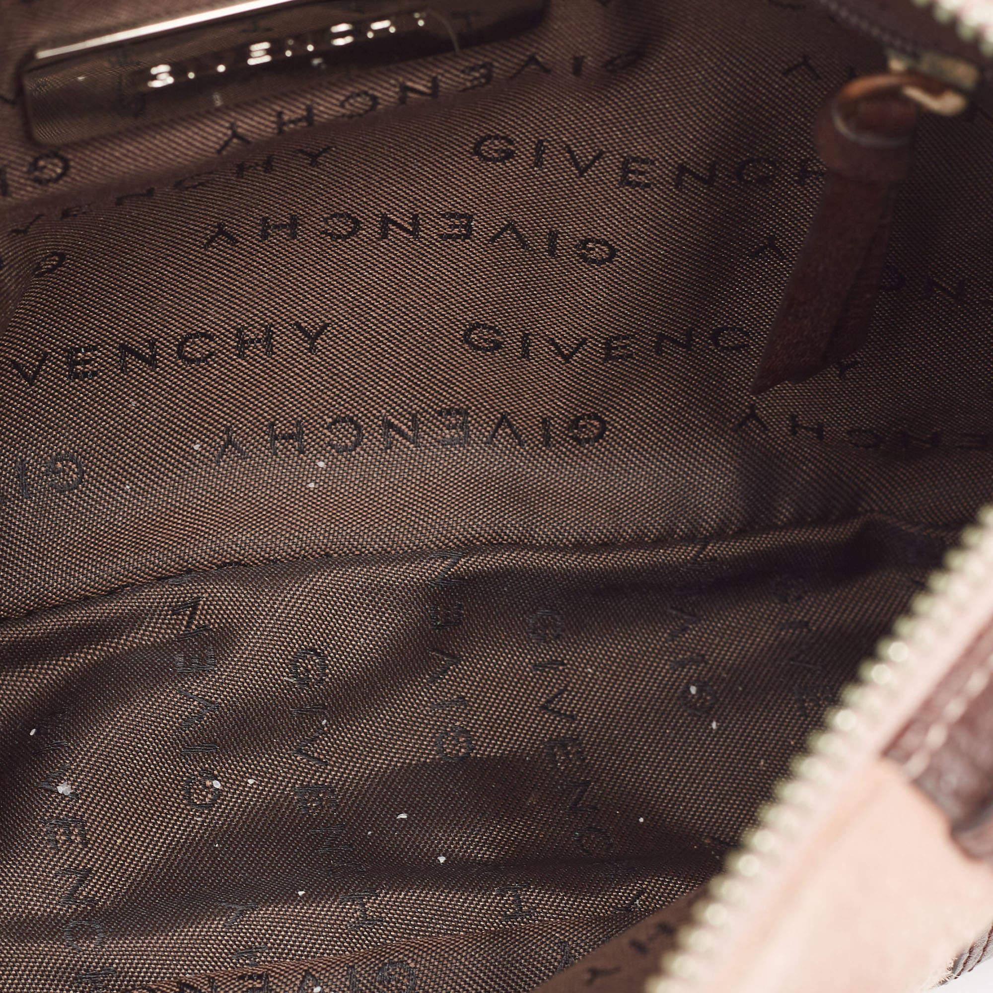 Borsa Baguette Givenchy in pelle e camoscio marrone/rosa chiaro 5