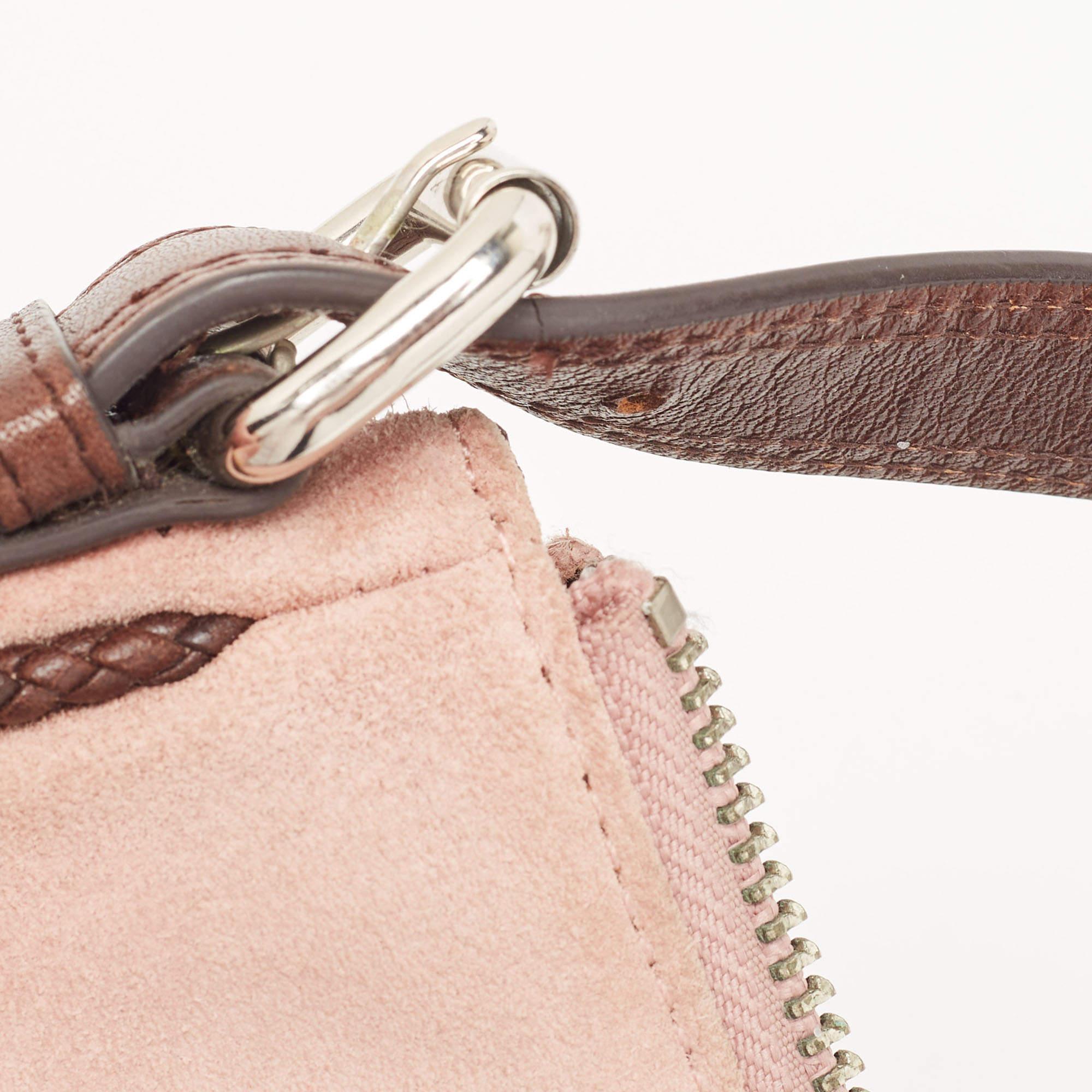 Borsa Baguette Givenchy in pelle e camoscio marrone/rosa chiaro 3