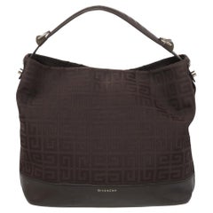 Givenchy - Sac hobo en toile et cuir marron avec monogramme