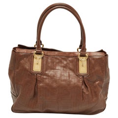 Givenchy Brown - Fourre-tout en cuir embossé avec monogramme