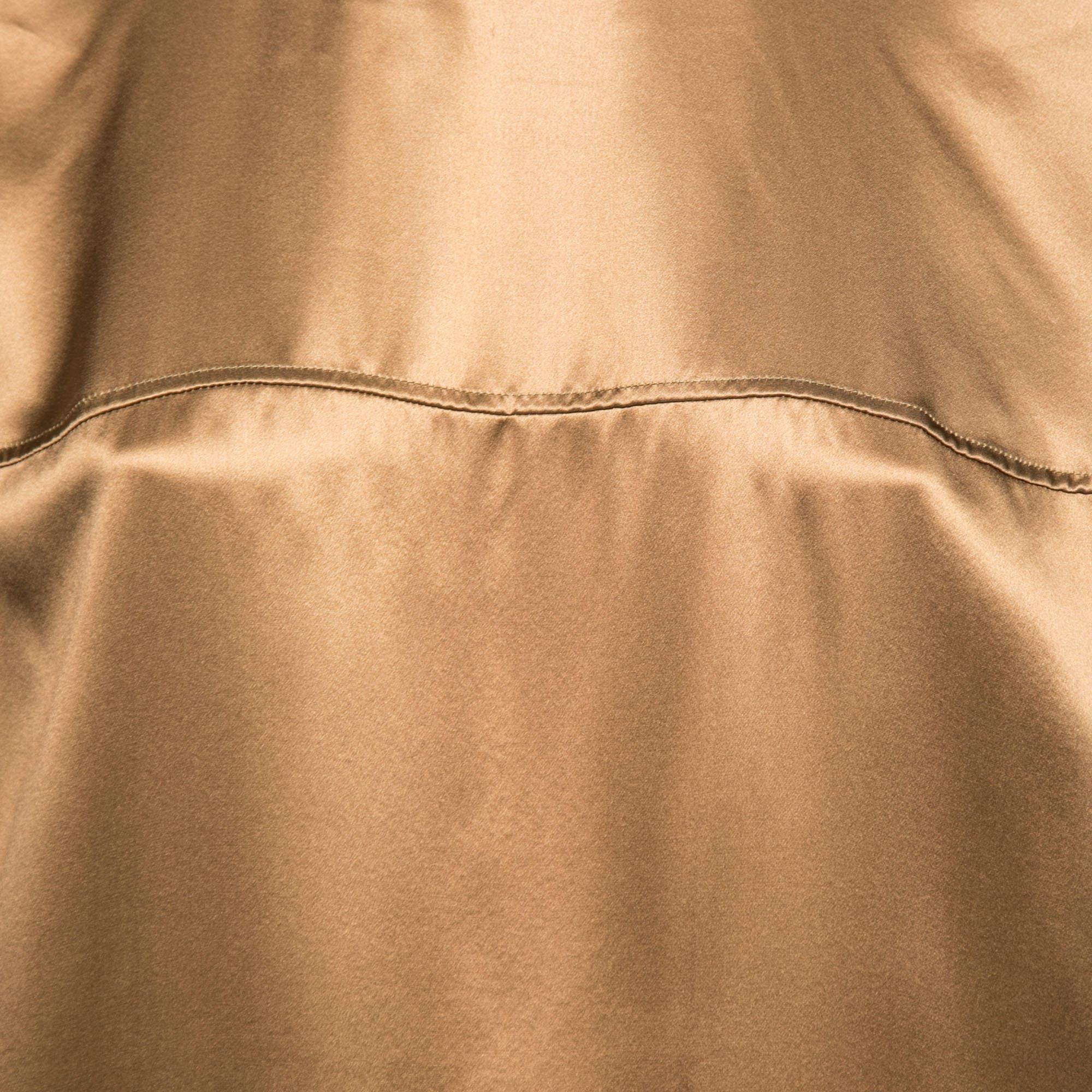 Givenchy Brown Satin Silk Crewneck Oversized Tunic M In Good Condition For Sale In Dubai, Al Qouz 2