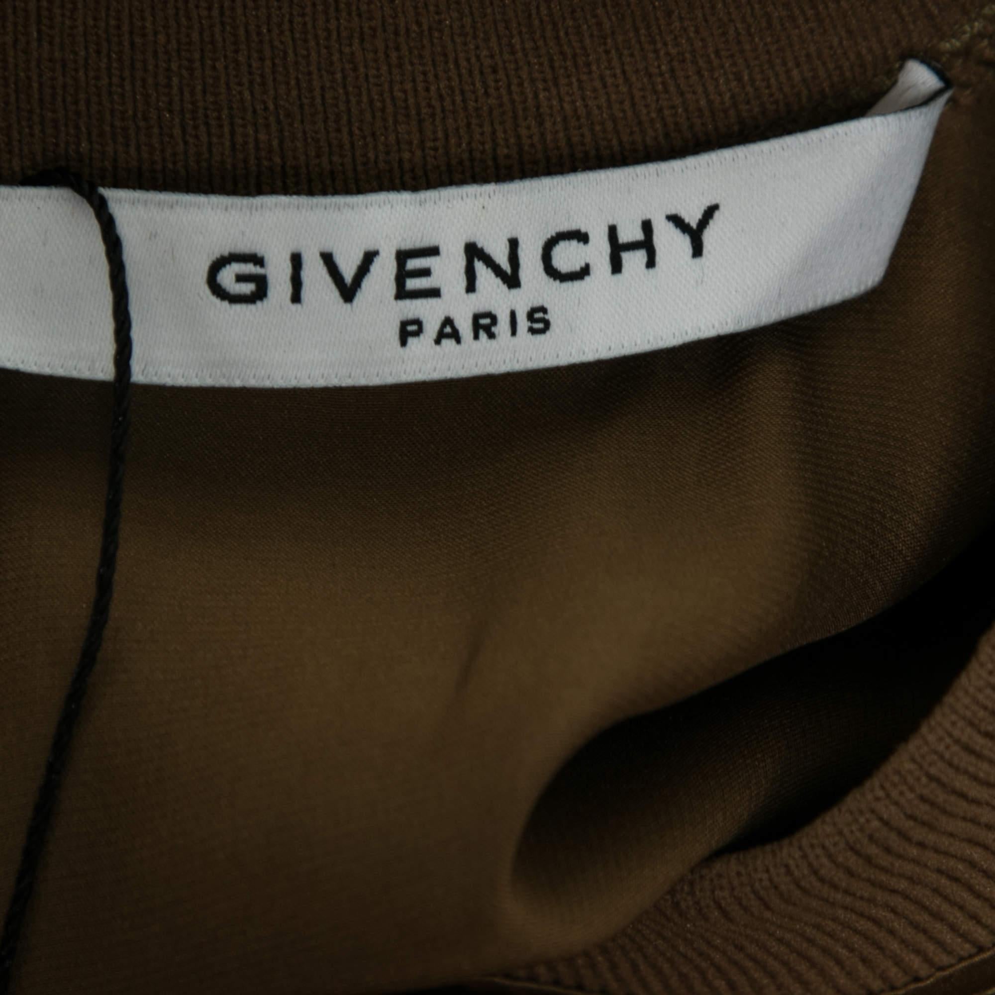Givenchy Brown Satin Silk Crewneck Oversized Tunic M For Sale 1