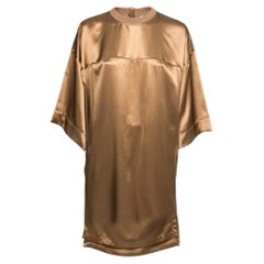 Givenchy - Tunique ample à col ras du cou en satin marron, taille M