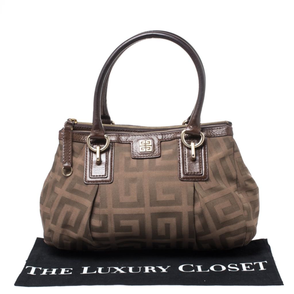 Givenchy Brown Signature Canvas and Leather Satchel 8