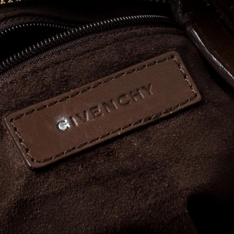 Givenchy Brown Signature Embossed Leather Hobo 1