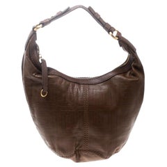 Givenchy Brown Signature Embossed Leather Hobo