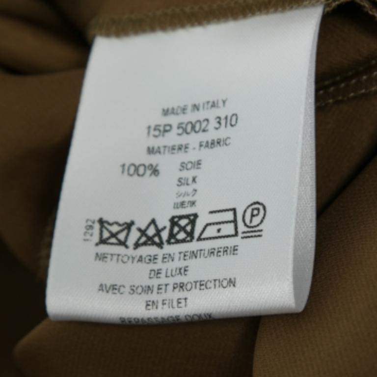 Women's Givenchy Brown Silk Satin Pleated Trousers M For Sale