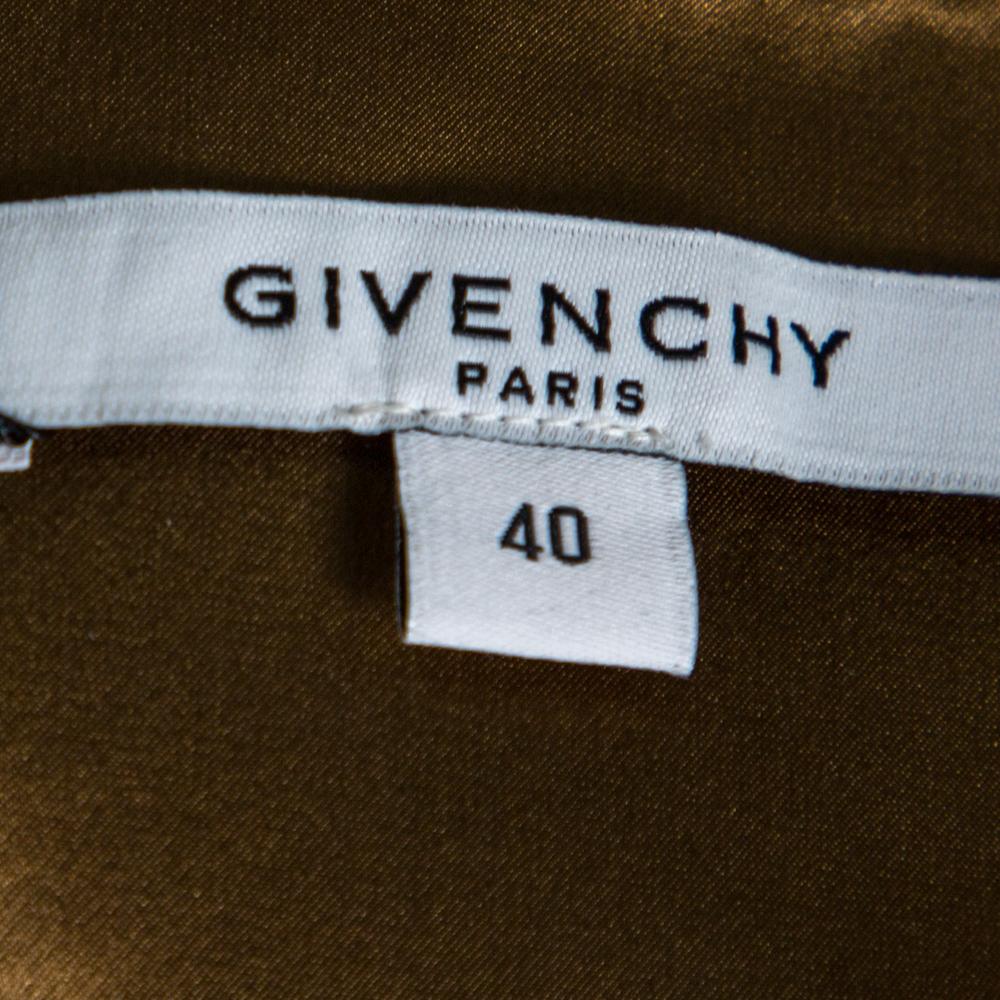 Givenchy Brown Silk Satin Pleated Trousers M 1