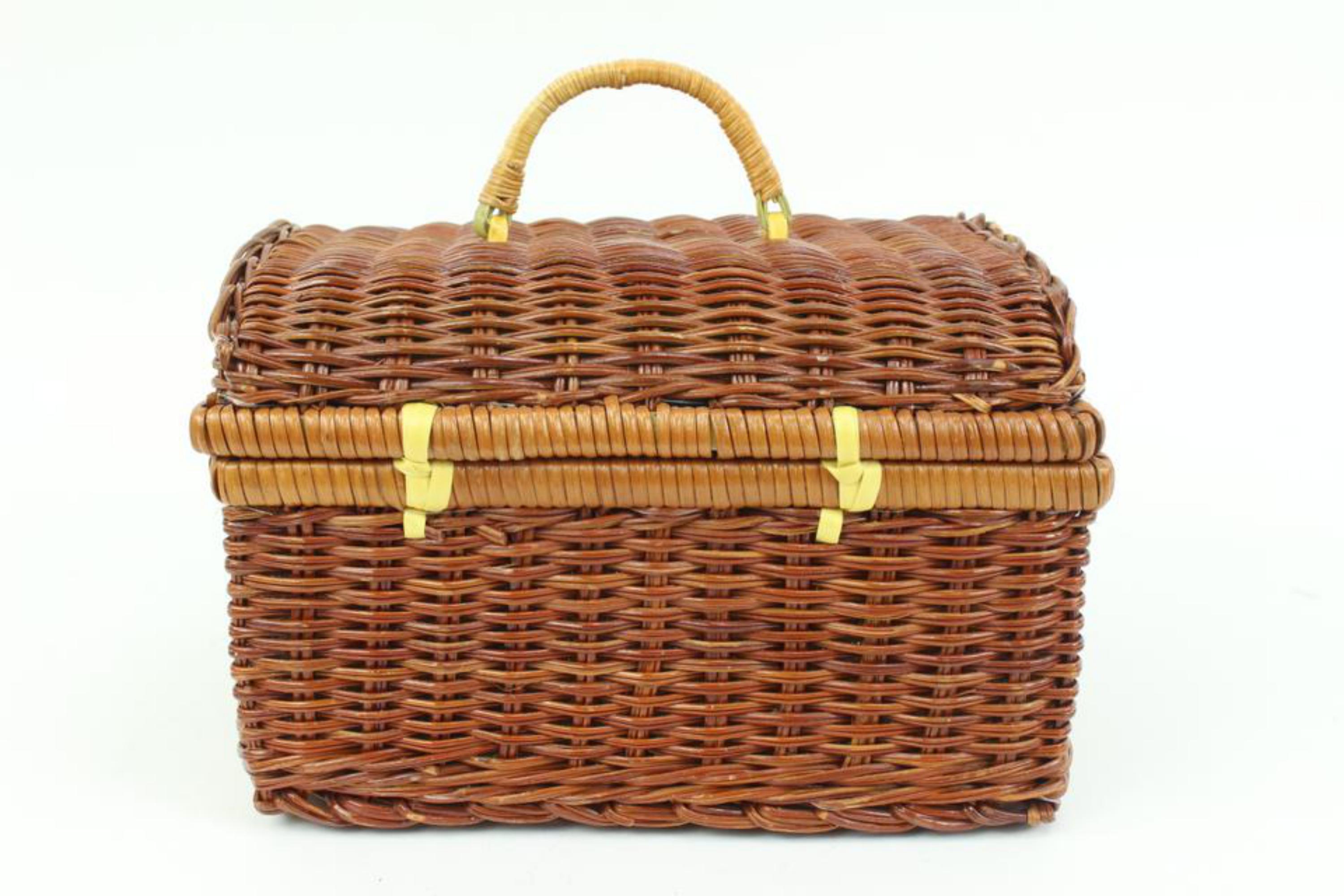 Women's Givenchy Brown Wicker Straw Raffia Basket Bag 16gi323s For Sale