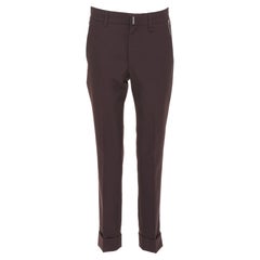GIVENCHY: pantaloni corti con risvolto in misto lana marrone e tasche con cerniera argentata, modello FR46 S