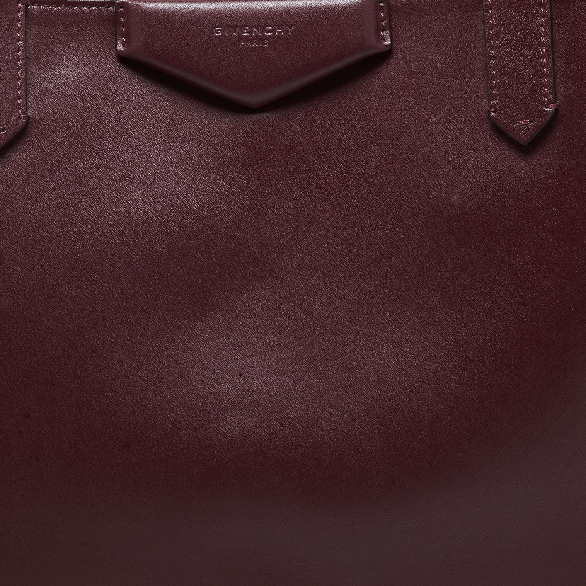 Givenchy Burgundy Leather Antigona Whipstitch Handle Tote 3