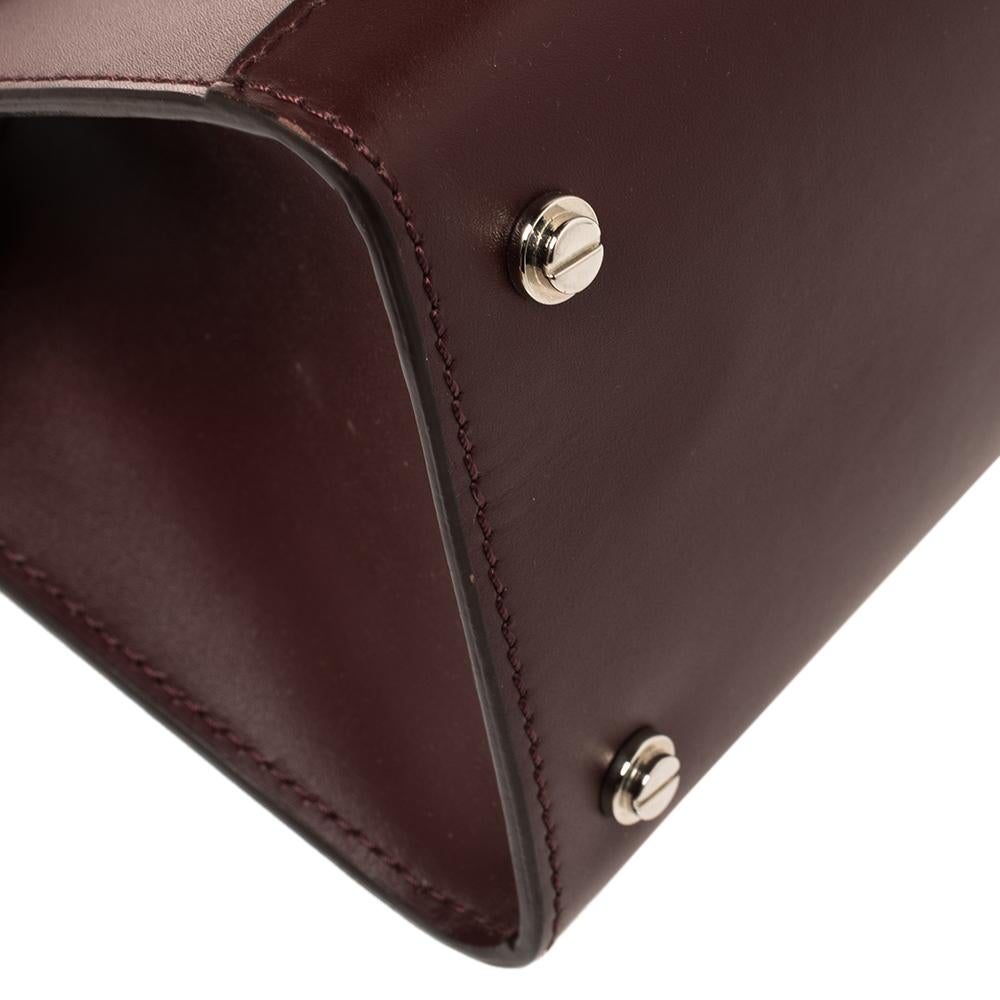 Givenchy Burgundy Leather Mini Horizon Crossbody Bag In Good Condition In Dubai, Al Qouz 2
