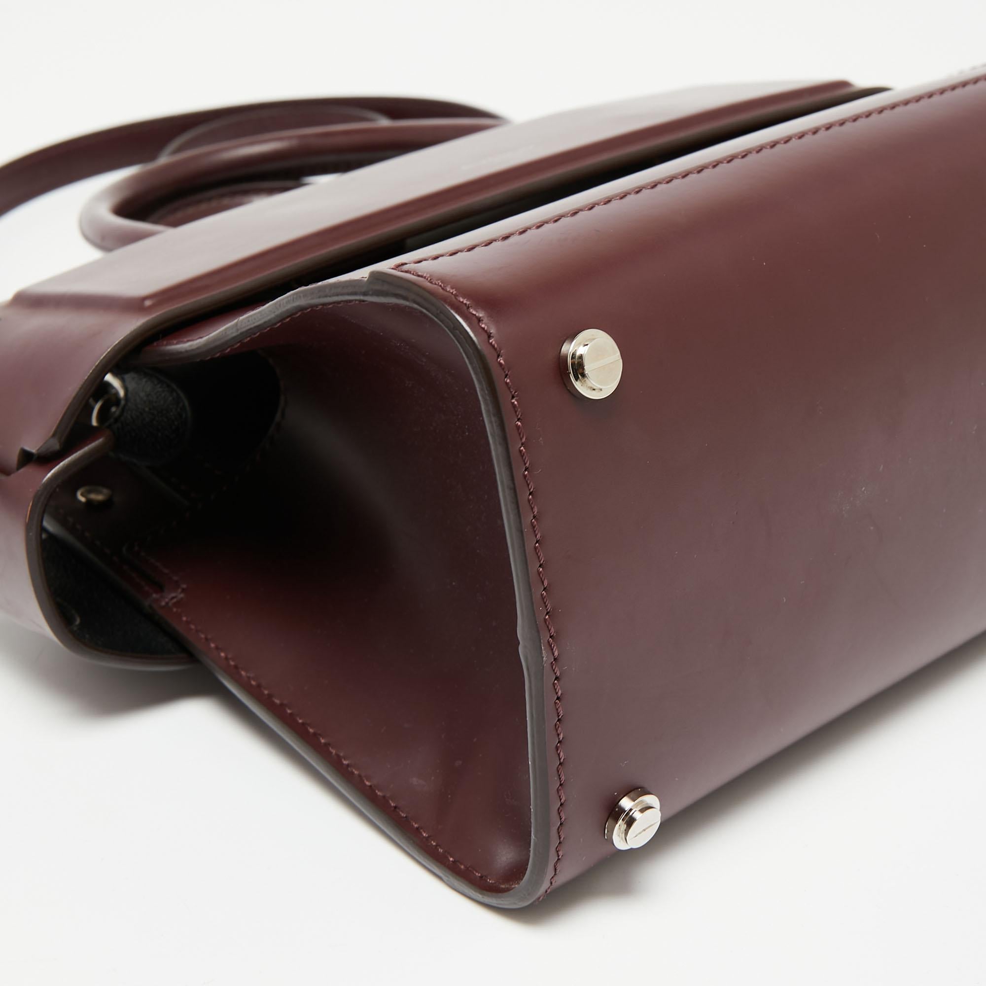 Givenchy Burgundy Leather Mini Horizon Crossbody Bag In Good Condition In Dubai, Al Qouz 2
